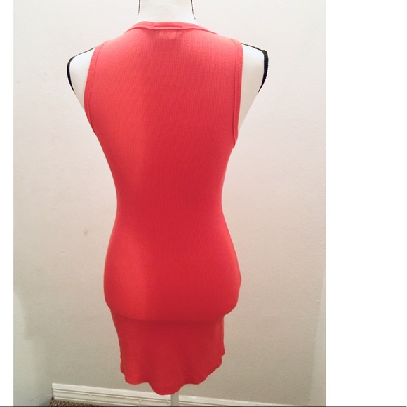 Sexy Coral Red Sleeveless Mini Dress NEW - Picture 6 of 8